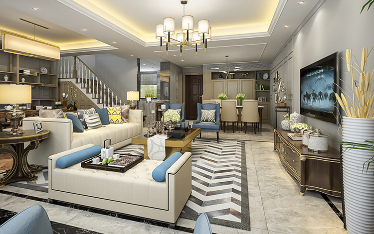 苏州装饰公司：碧缇半岛200平现代轻奢风格的别墅装修案例！