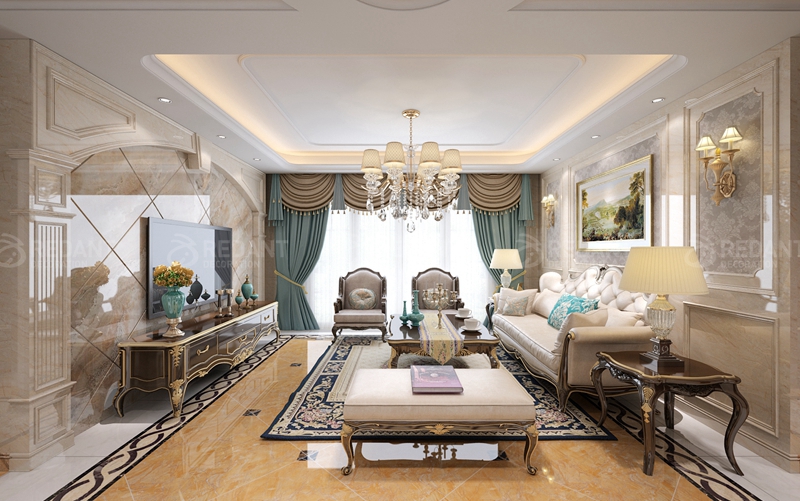 铂悦华府丨140㎡简欧风格装修效果图