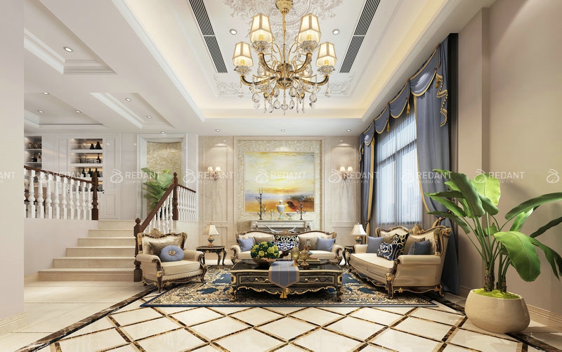 南都璟园丨360㎡简欧风格别墅装修效果图