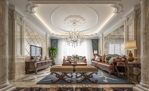 绿城御园 | 310㎡欧式风格别墅装修效果图