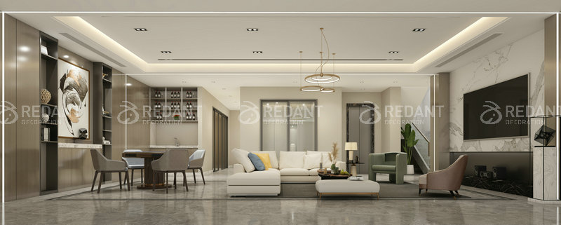 姑苏院子丨 340平现代轻奢别墅装修效果图