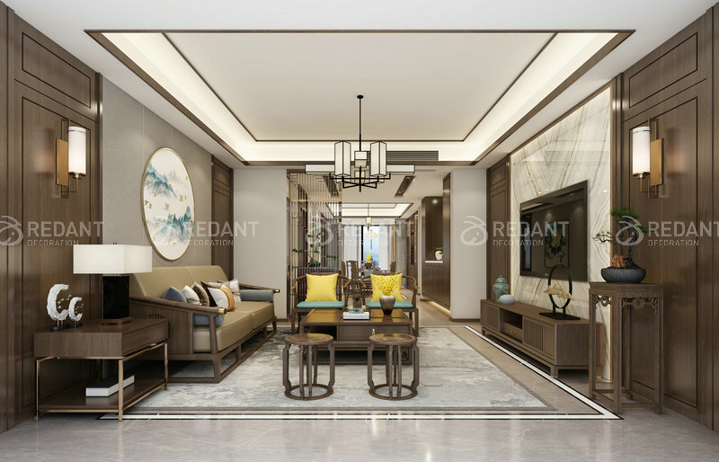 苏州湾丨 190平新中式风格装修效果图