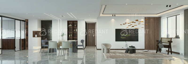 加城花园 丨 100平简约风格效果图