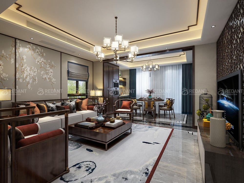 现代园墅400㎡新中式风格别墅装修案例