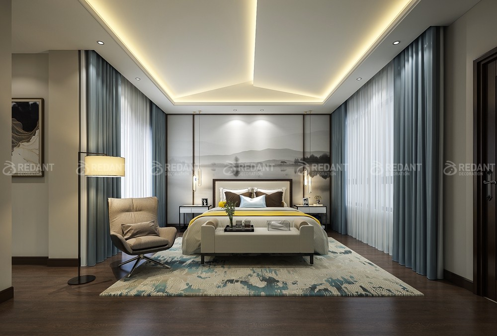 现代园墅400㎡新中式风格别墅装修案例