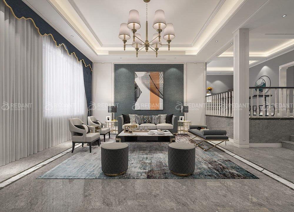 观澜丽宫450㎡美式风格别墅装修案例