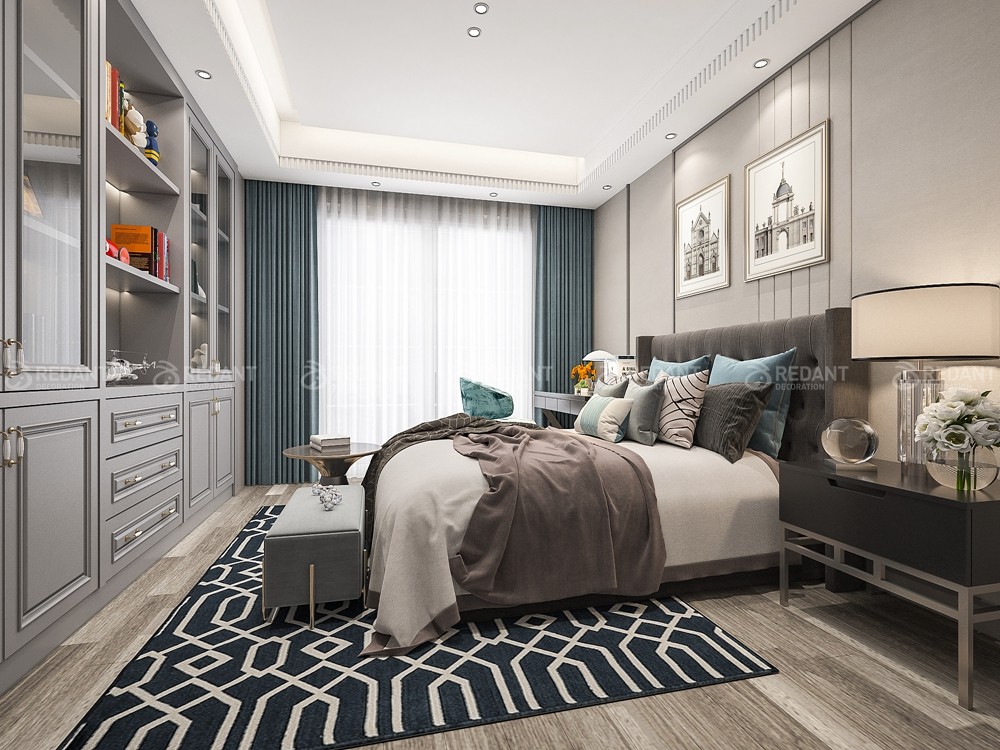 石湖桃花源280㎡美式轻奢别墅装修案例