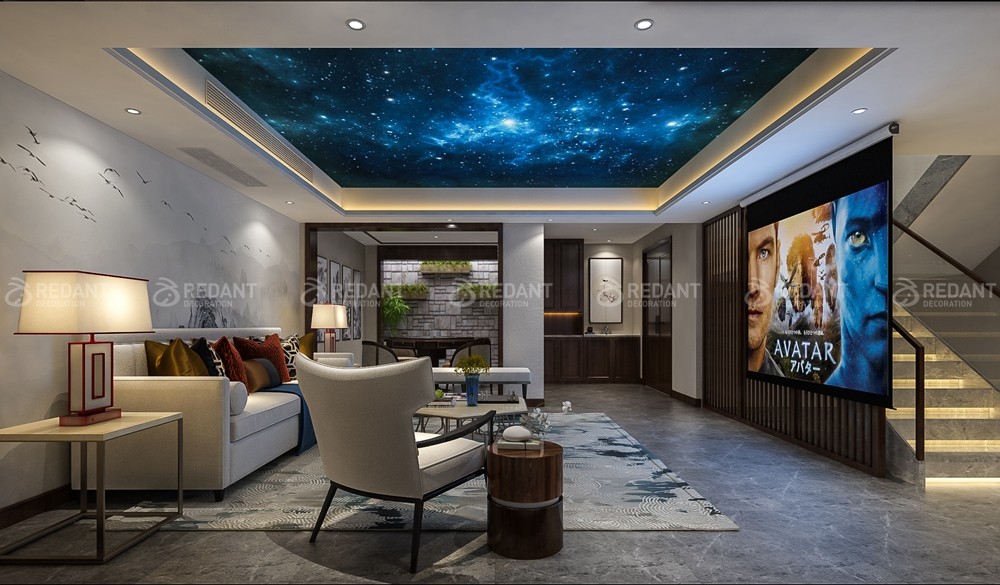 现代园墅400㎡新中式风格别墅装修案例