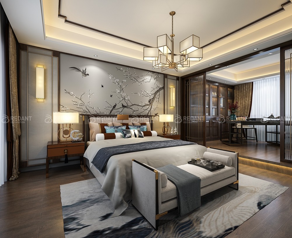 现代园墅400㎡新中式风格别墅装修案例