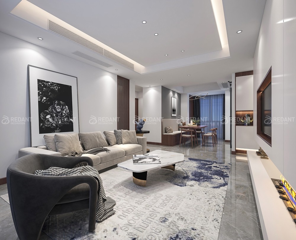 天都花园160㎡现代极简风格大平层装修案例