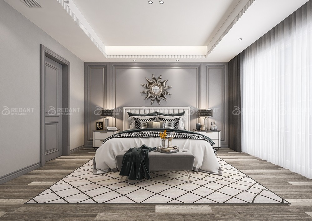 石湖桃花源280㎡美式轻奢别墅装修案例