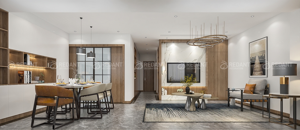 景瑞无双140㎡现代风格四居室装修案例