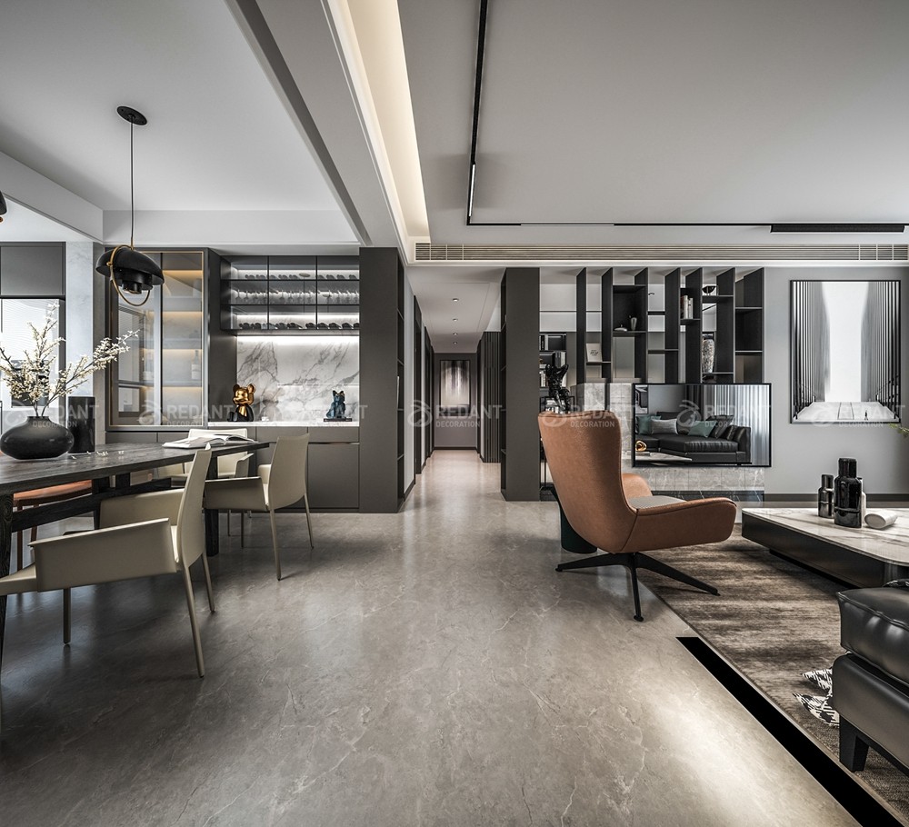 拾锦香都130㎡现代风格三居室装修案例