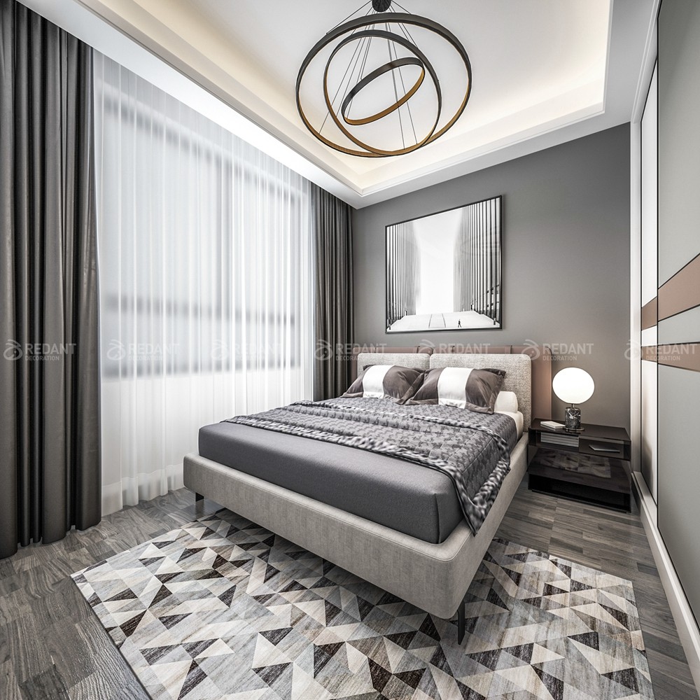 拾锦香都130㎡现代风格三居室装修案例