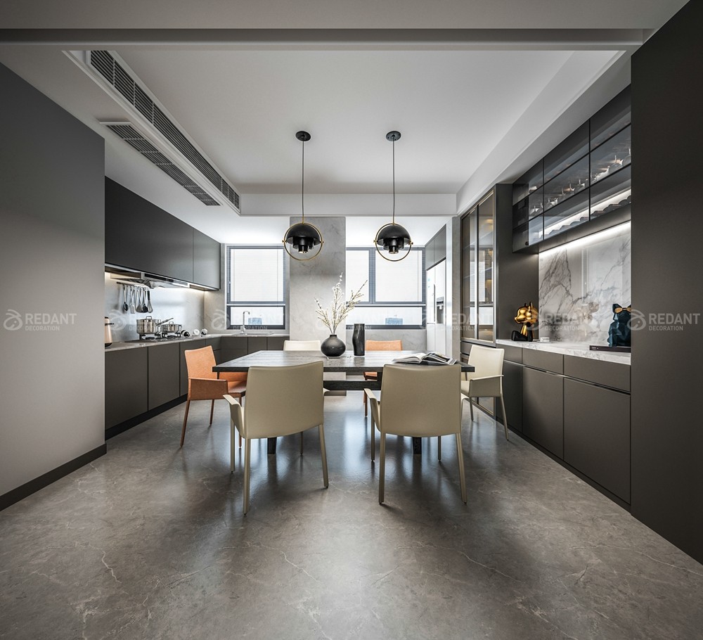 拾锦香都130㎡现代风格三居室装修案例