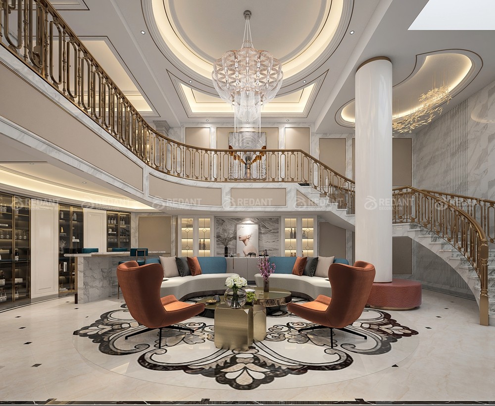 国瑞熙墅600㎡简欧风格别墅装修案例