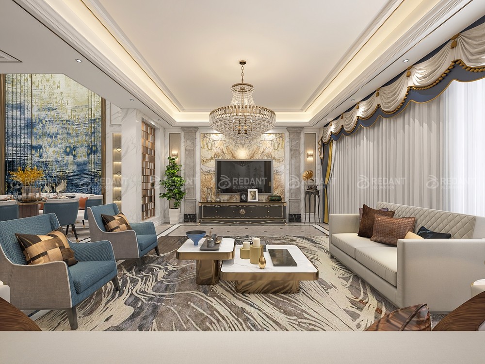 国瑞熙墅600㎡简欧风格别墅装修案例