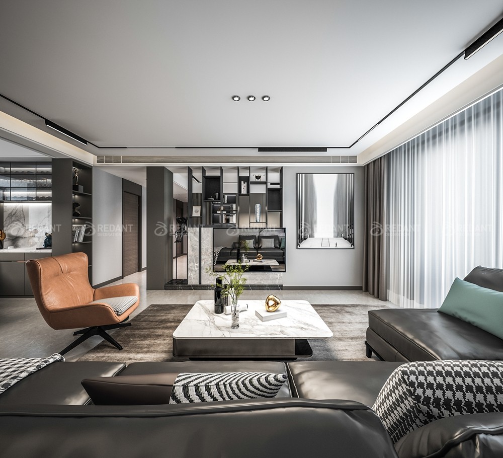 拾锦香都130㎡现代风格三居室装修案例