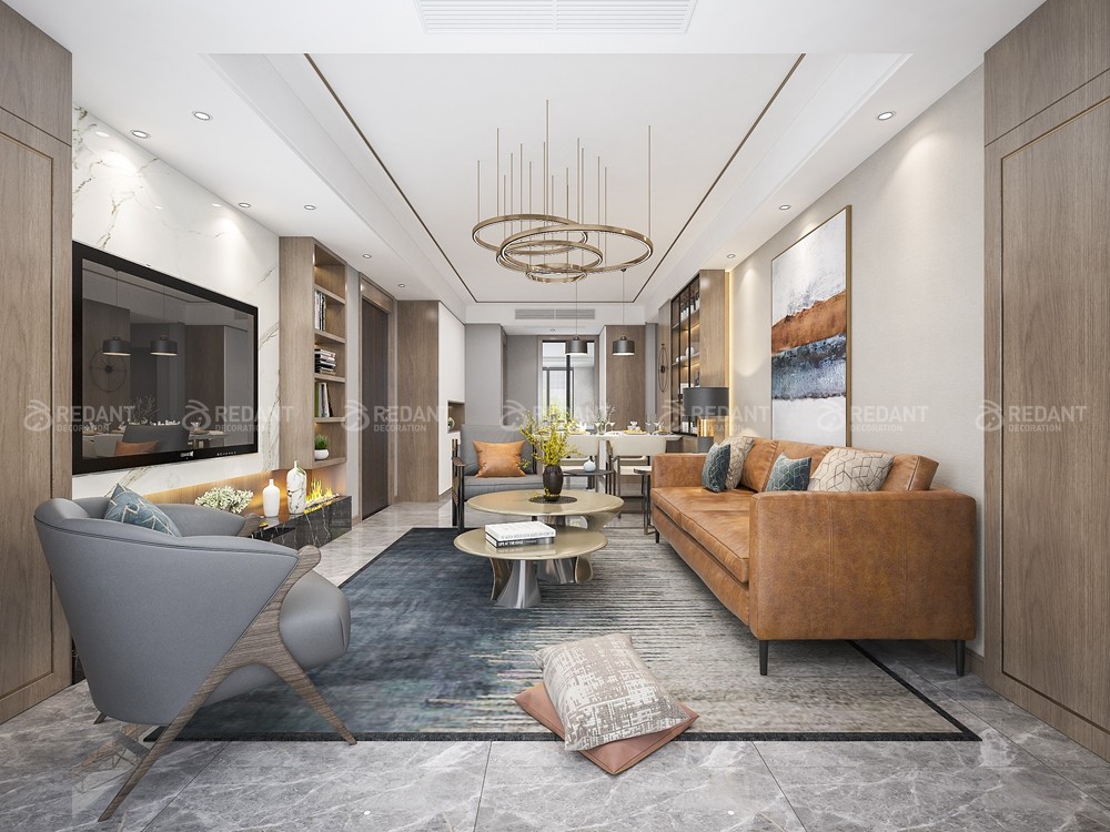 尚林华庭120㎡现代风格三居室装修案例