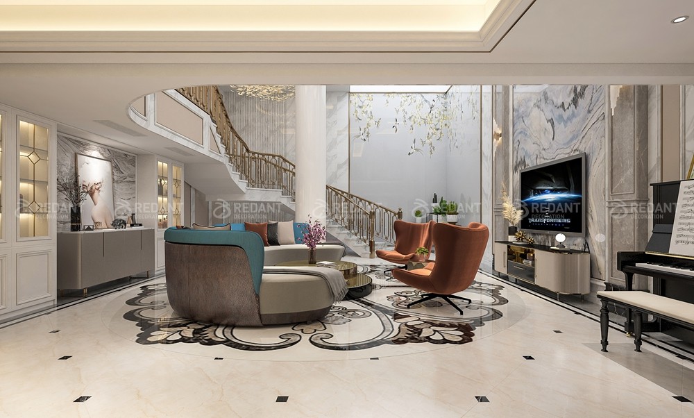 国瑞熙墅600㎡简欧风格别墅装修案例