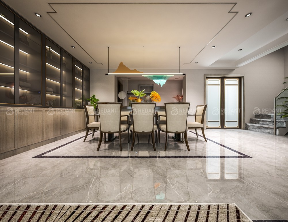 现代园墅200㎡新中式风格别墅装修案例