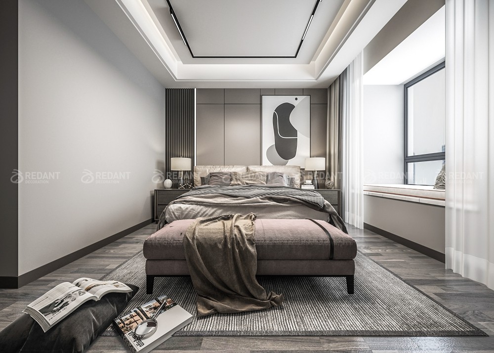 拾锦香都130㎡现代风格三居室装修案例