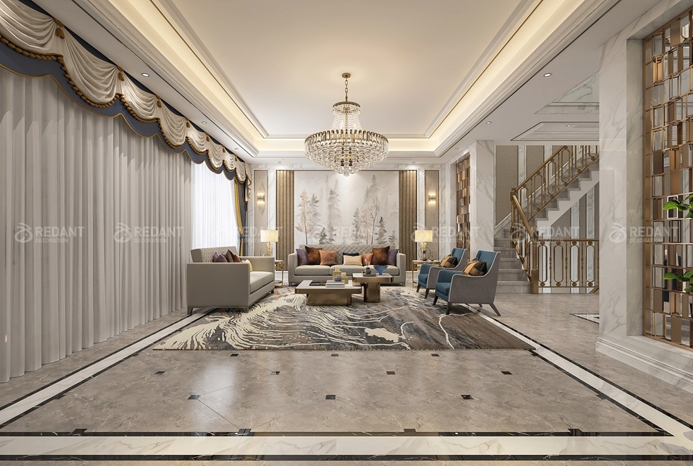 国瑞熙墅600㎡简欧风格别墅装修案例