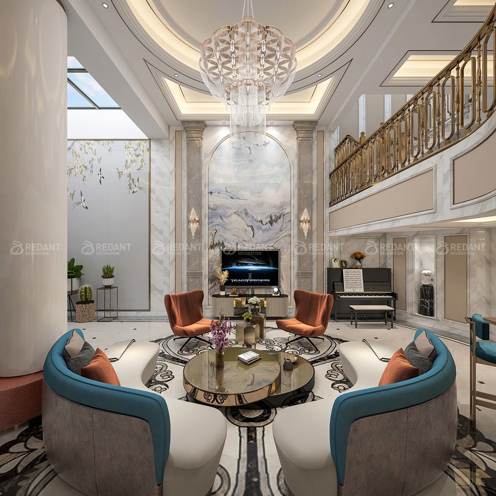 国瑞熙墅600㎡简欧风格别墅装修案例