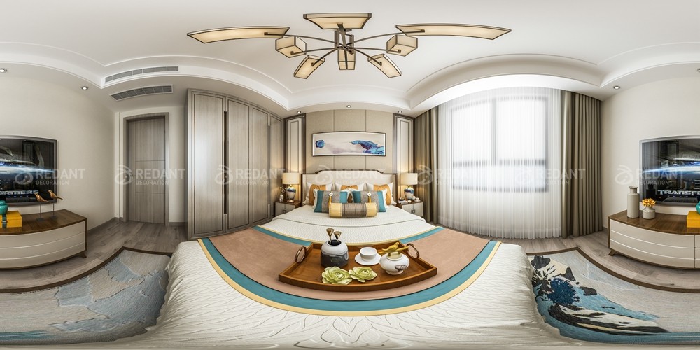 现代园墅200㎡新中式风格别墅装修案例