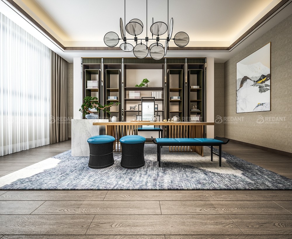 招商小石城300㎡新中式风格别墅装修案例