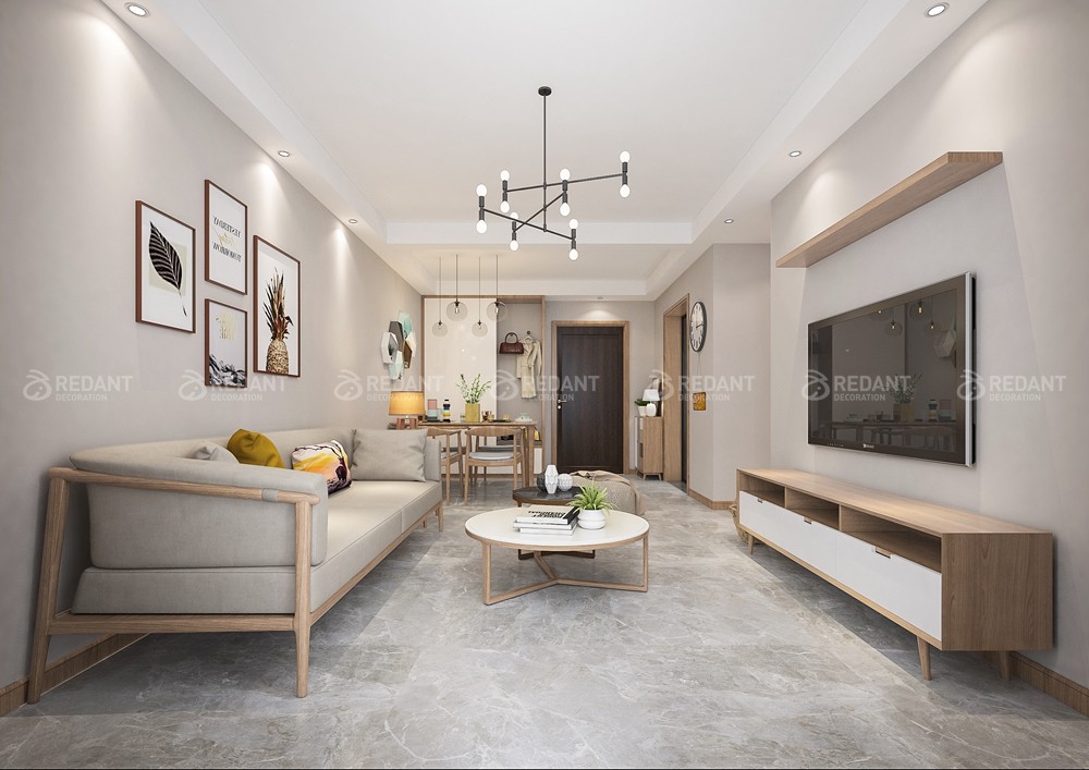 红星生活广场80㎡现代风格两居室装修案例