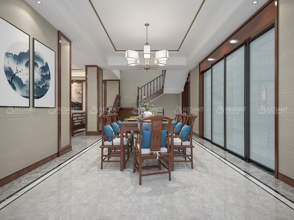 现代园墅460㎡新中式风格别墅装修案例