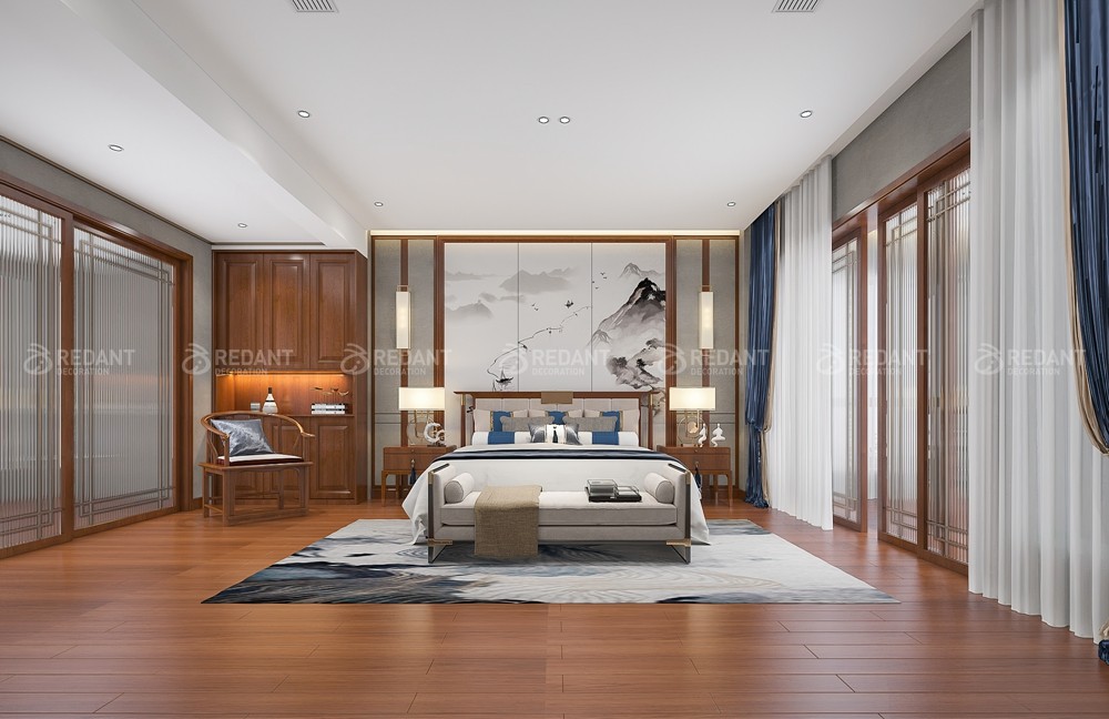 现代园墅460㎡新中式风格别墅装修案例