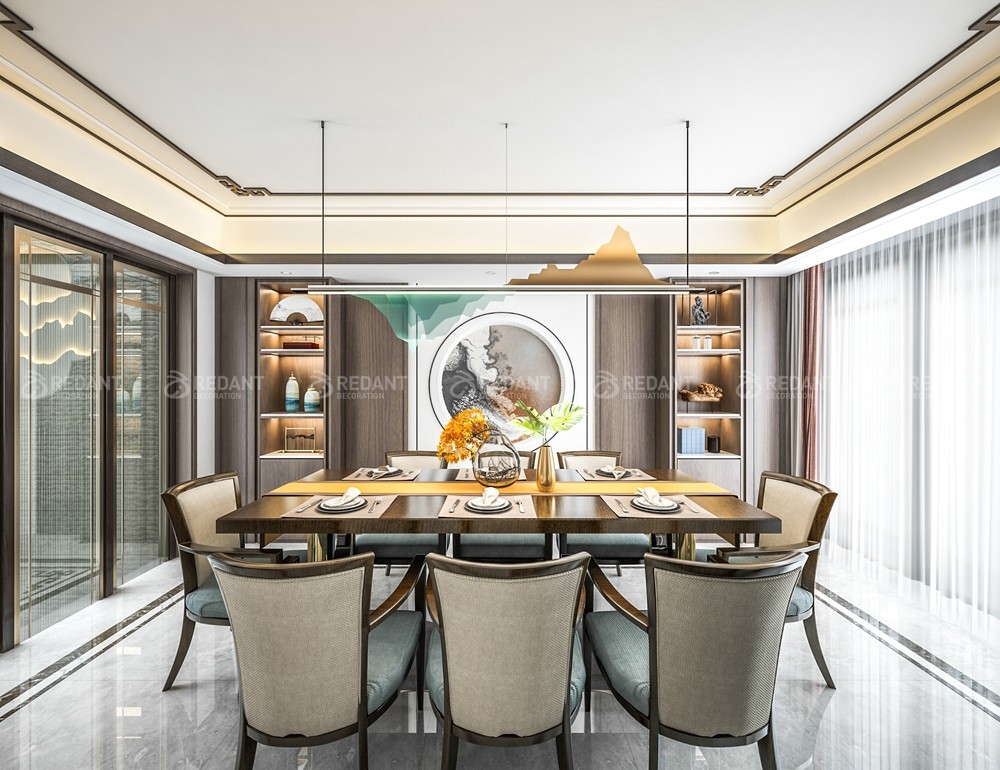 招商小石城300㎡新中式风格别墅装修案例