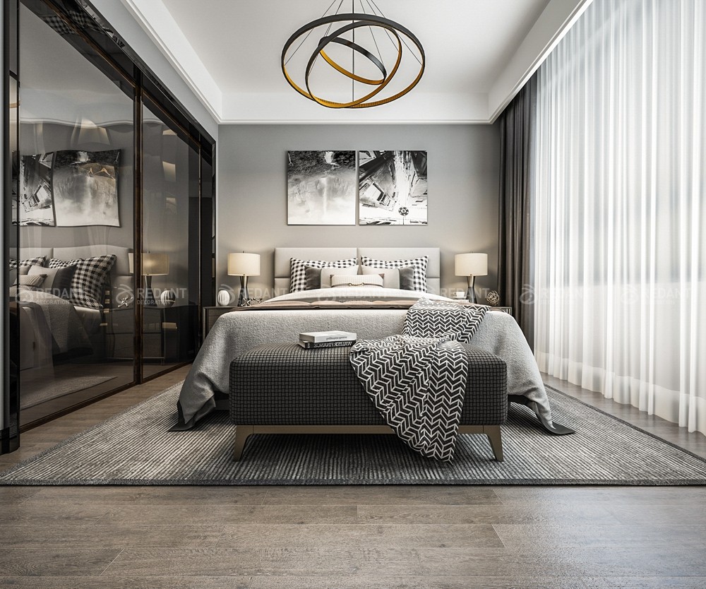 拾锦香都130㎡现代风格三居室装修案例