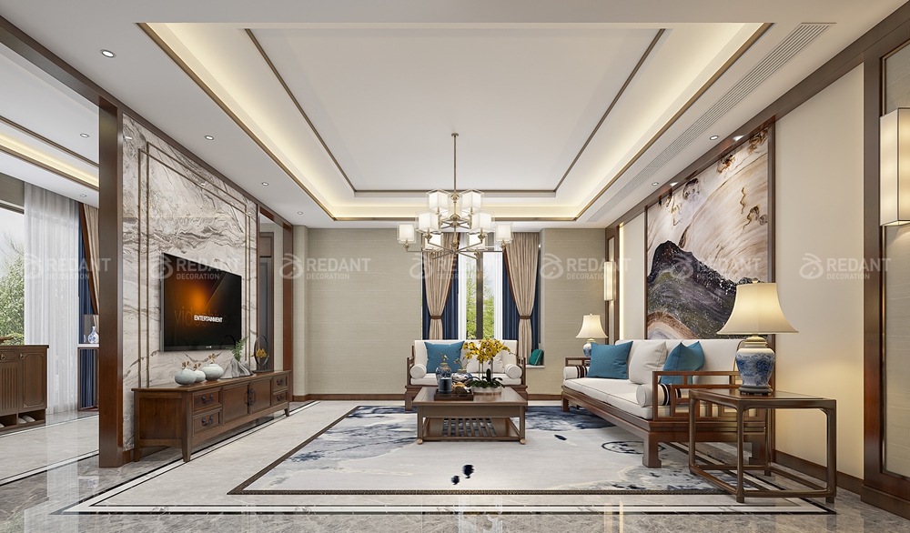 现代园墅 | 460㎡新中式风格别墅装修案例