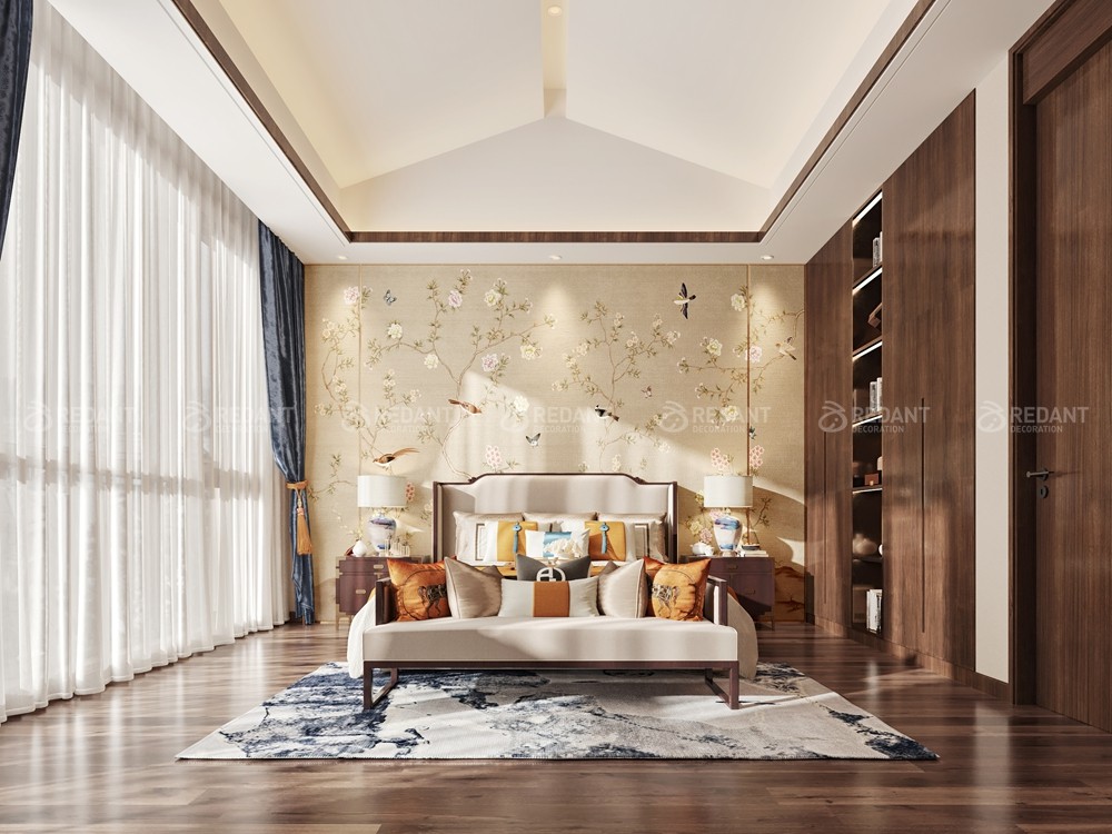 世茂石湖湾300㎡新中式风格联排别墅装修案例