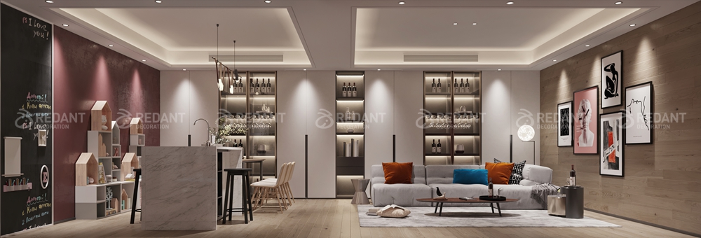 世茂石湖湾300㎡新中式风格联排别墅装修案例