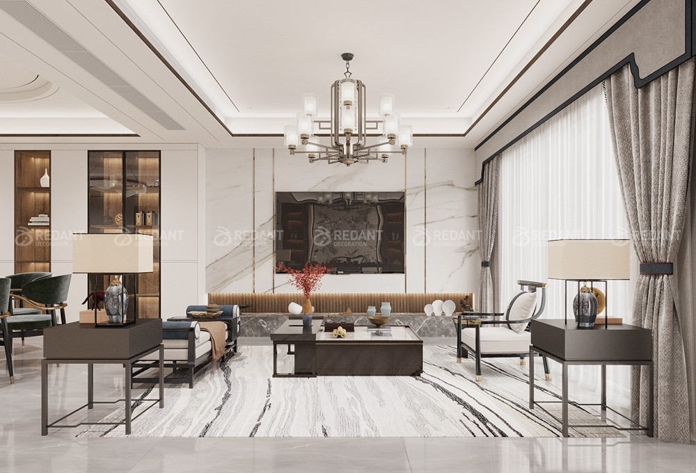 中航樾园280㎡新中式风格别墅装修案例