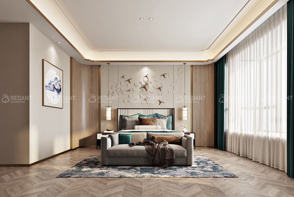 金科王府600㎡中式轻奢风格独栋别墅装修案例