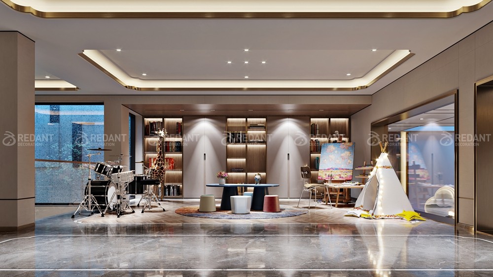 金科王府600㎡中式轻奢风格独栋别墅装修案例