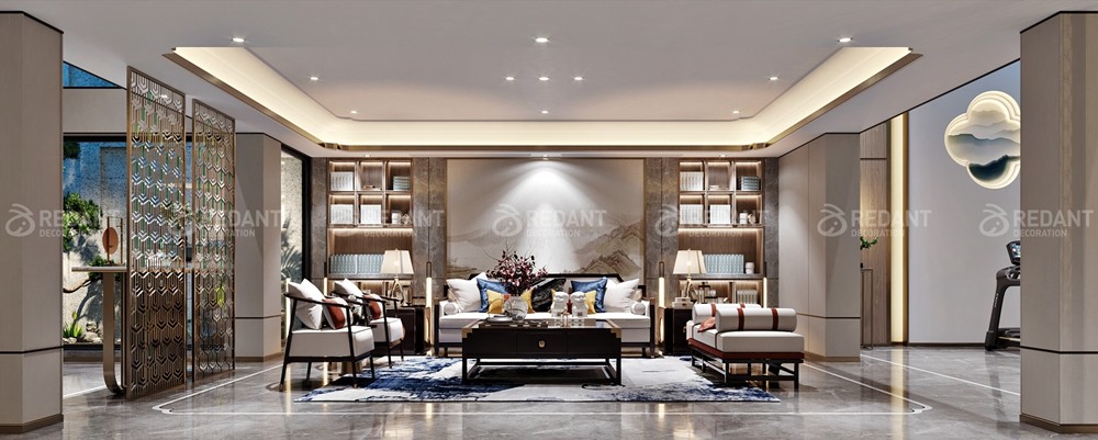 金科王府600㎡中式轻奢风格独栋别墅装修案例