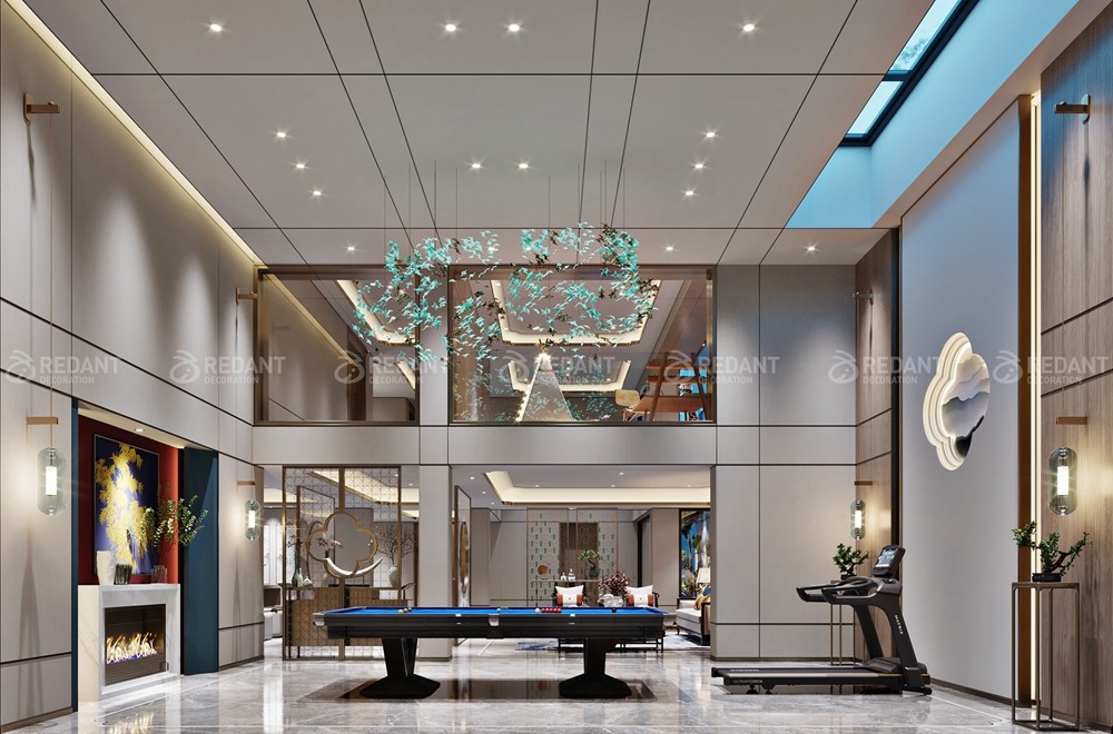 金科王府600㎡中式轻奢风格独栋别墅装修案例