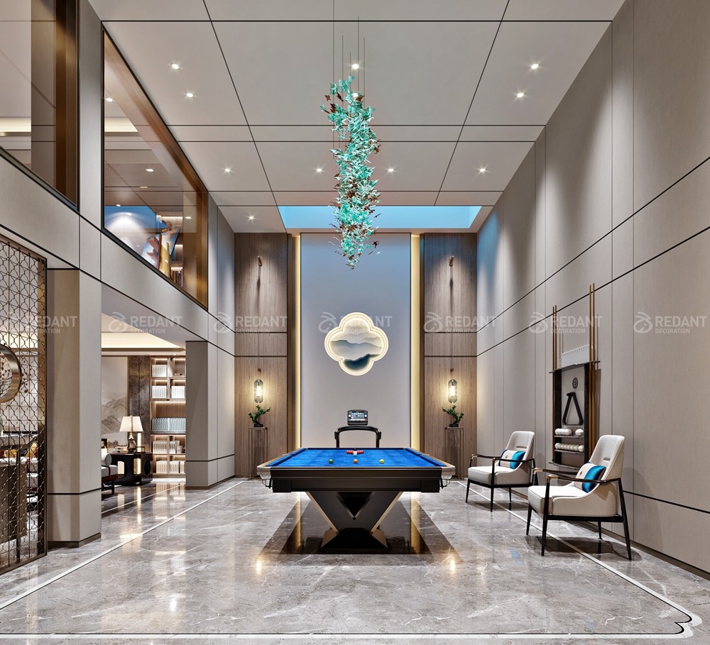 金科王府600㎡中式轻奢风格独栋别墅装修案例