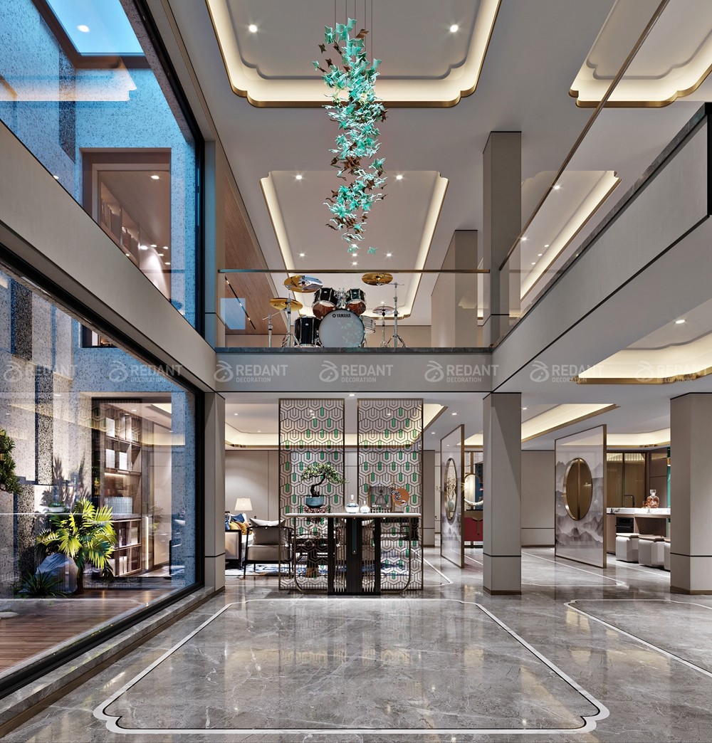 金科王府600㎡中式轻奢风格独栋别墅装修案例