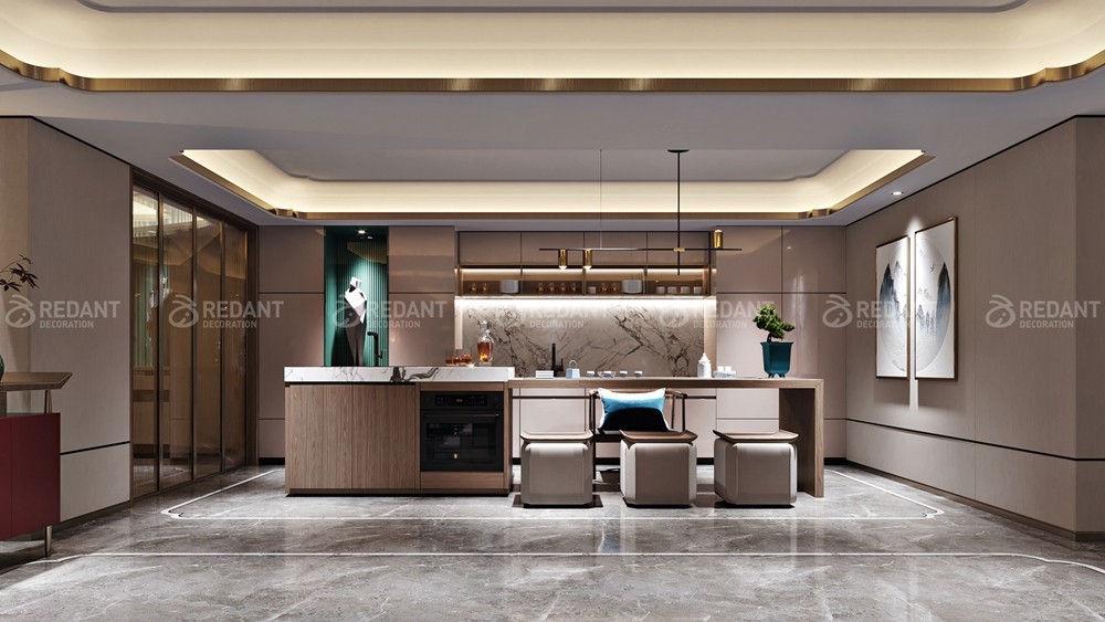 金科王府600㎡中式轻奢风格独栋别墅装修案例