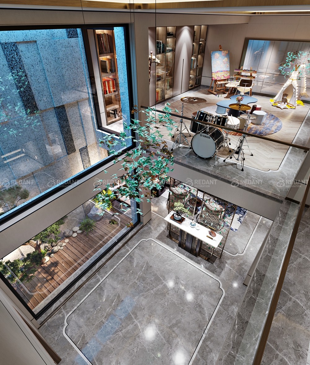 金科王府600㎡中式轻奢风格独栋别墅装修案例