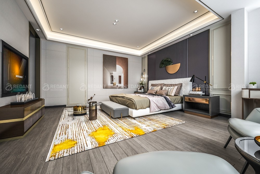 钓鱼台300㎡现代中式风格别墅装修案例