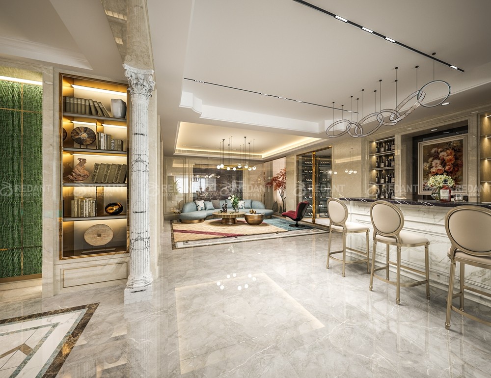 融创81栋700㎡法式轻奢风格独栋别墅装修案例