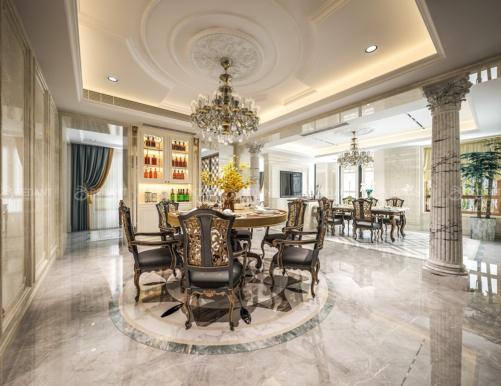 融创81栋700㎡法式轻奢风格独栋别墅装修案例